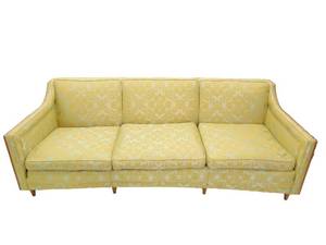 lot 469 image: Oxford, Lmd. Fine Furniture Vintage Mid Century Yellow Sofa - Straps Need to be Replaced