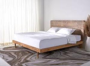 lot 4 image: Queen NaturalWhite Oneal Solid Wood Standard Bed