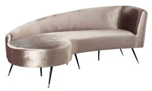 lot 7 image: Safavieh Couture Evangeline Velvet Parisian Sofa - Champagne 83