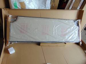 lot 119 image: Upholstered Bed King Size Headboard, Footboard with Metal Frame & Beige Linen Fabric by Alcott Hill