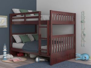 lot 108 image: Discovery World Furniture Full over Full Bunk Bed in Merlot - Complete