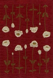 lot 129 image: Rische Floral Tufted Red Area Rug 10 9 X 13 2 Huge  MRSP $829.99