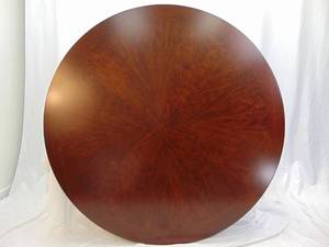 lot 29 image: Brown Cherry Round Dining Table Top 46.5 Diameter