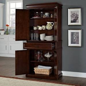 lot 42 image: Layola 72 Kitchen Pantry - Finish Mahogany by Andover Mills - Solid Wood  MSRP $610