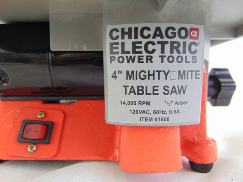 Chicago electric 4 on sale inch table saw