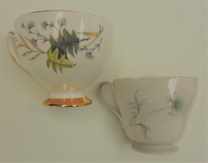 lot 102 image: Two Pretty Porcelain Tea Cups Royal Vale Bone China