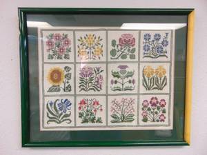 lot 120 image: Handmade Cross Stitch Framed with Glass
