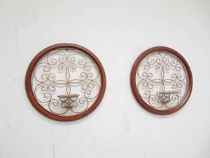 lot 222 image: Pair of Wall Decor Candle Holders