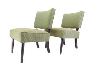 lot 11 image: Pair of Room & Board Upholstered Side Chairs