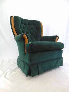lot 51 image: Green Vintage Lounge Chair with Tufted Back  by Best Chairs