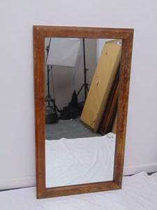 lot 154 image: Simplistic Wood Rectangular Mirror