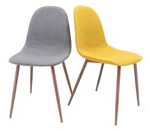 lot 30 image: Pair of Mid Century Style Chairs (Yellow & Gray) by Dorel Home - Very Nice