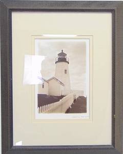 lot 183 image: Framed Lighthouse Print 15 X 19