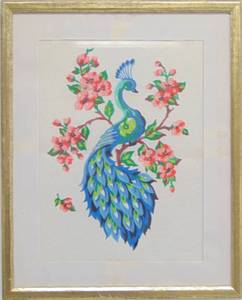 lot 187 image: Peacock Framed Print