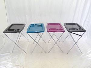 lot 141 image: Set of Four Fold Up TV Dinner Tables
