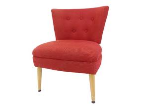 lot 8 image: Kroehler Red Chair with Marking Vintage Mid Century