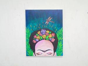 lot 263 image: Original Acrylic Oil Painting of Frida Kahlo on Canvas
