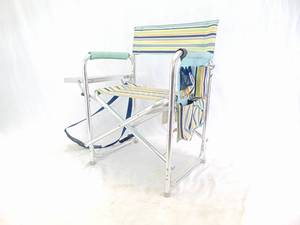 lot 27 image: Aluminum Folding Chair with Side Table - Easy to Carry Lawn Chair Sports chair