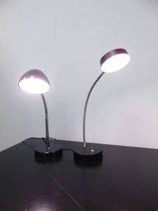 lot 336 image: 2 LED Gooseneck Black Desk Lamps - Showroom