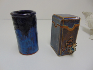 lot 329 image: Handmade Ceramic Jar with Lid and Cup