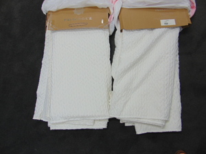 lot 350 image: Textured White Curtains, Used 4 Panels, Measure 104 X 96