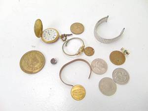 lot 356 image: Lot with Coins, Watch, Jewelry