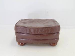 lot 436 image: Brown Leather Footstool
