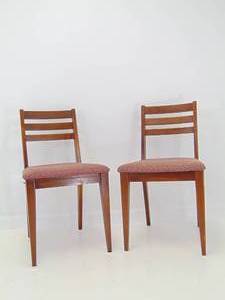 lot 430 image: Pair of Vintage Mid Century Armless Dining Chairs