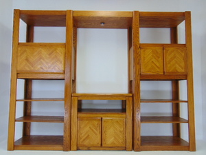 lot 700 image: Vintage Solid Wood Shelves  Cabinets  Entertainment Center (Moveable Parts)- SHOWROOM