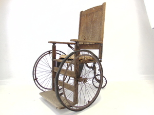 lot 428 image: Antique Wood Wheelchair
