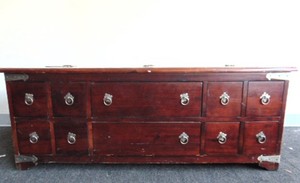 lot 399 image: Wood Storage Chest  Coffee Table Chest