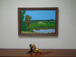 lot 73 image: Original Landscape Painting Framed