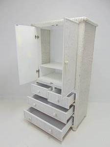 lot 534 image: White Wicker Armoire