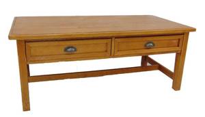 lot 359 image: Wood Coffee Table with Two Drawers - Showroom