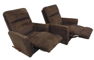 lot 533 image: Pair of Brown Fabric La-Z-Boy Recliners - SOOOOOO Comfy & Nice