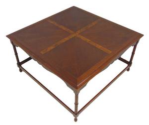 lot 508 image: Beautiful Wood Coffee Table by Hekman with Burl Inlay