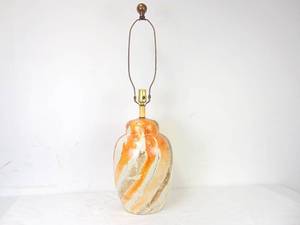 lot 125 image: Marble Effect Ceramic Colorful Table Lamp - Working