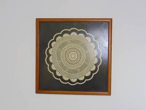 lot 198 image: Vintage Handmade Doily Framed