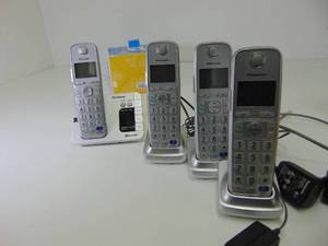 lot 370 image: Panasonic KX-TGE260 Wireless Home Phones with Charging Stations