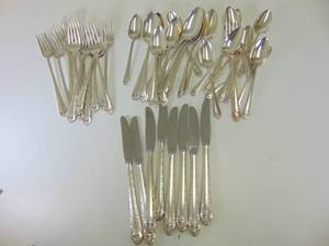 lot 373 image: Lot of Sterling Silver Plated Silverware Lovely Lady by Holmes & Edwards