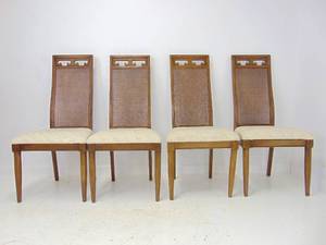 lot 594 image: Set of 4 Vintage Mid Century Dining Chairs - Wiggly