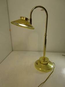 lot 242 image: Brass Table Desk Lamp with Adjustable - Working
