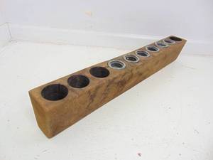 lot 458 image: Rustic Mexican Sugar Mold Wood - Candle Holder