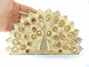 lot 267 image: Vintage Brass Peacock Napkin Holder