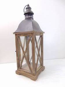 lot 306 image: Wood & Metal Lantern 23 Height