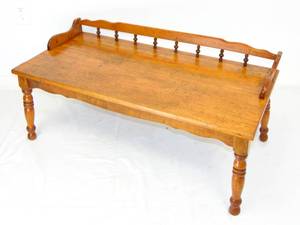 lot 72 image: Vintage Solid Wood Bench with Character - Hello Mudroom  Entryway