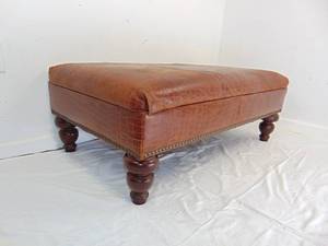 lot 79 image: Faux Leather Ottoman