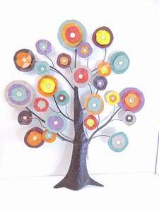 lot 429 image: Colorful Metal Tree Wall Decor - New with Tags MSRP $79.99