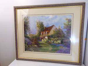 lot 439 image: Large Framed Print of Idyllic Home