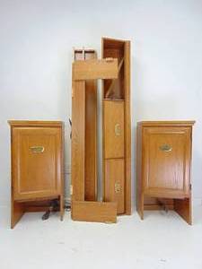lot 401 image: Headboard, Footboard & Lighted Angled Cabinets by Pallisar